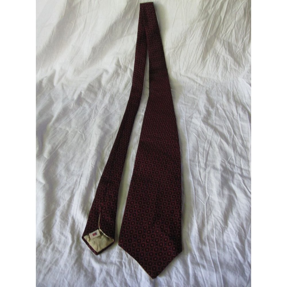 Red & Black Original English‎ Stock Neck Tie Handmade by Manorbourne Tie Works